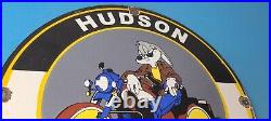 Vintage Hudson Motor Oil Sign Gas Service Station Pump Porcelain Sign