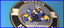 Vintage Hudson Motor Oil Sign Gas Service Station Pump Porcelain Sign