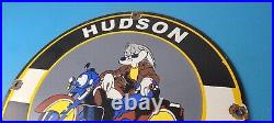 Vintage Hudson Motor Oil Sign Gas Service Station Pump Porcelain Sign