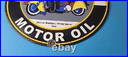 Vintage Hudson Motor Oil Sign Gas Service Station Pump Porcelain Sign