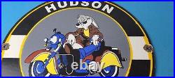 Vintage Hudson Motor Oil Sign Gas Service Station Pump Porcelain Sign