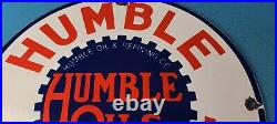 Vintage Humble Gasoline Sign Porcelain Gas Motor Oil Service Pump Sign