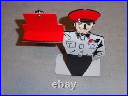 Vintage Hurst 4 5 Speed Shifter Salesman 1' Metal Gasoline Oil Card Holder Sign