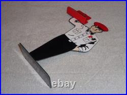 Vintage Hurst 4 5 Speed Shifter Salesman 1' Metal Gasoline Oil Card Holder Sign