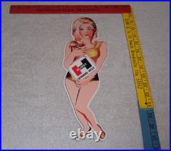 Vintage Hurst Authorized Parts Outlet Blonde Woman 14 Metal Gasoline Oil Sign