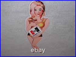Vintage Hurst Authorized Parts Outlet Blonde Woman 14 Metal Gasoline Oil Sign