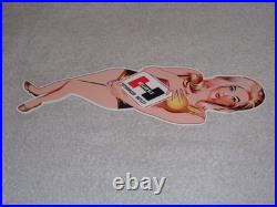 Vintage Hurst Authorized Parts Outlet Blonde Woman 14 Metal Gasoline & Oil Sign