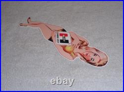 Vintage Hurst Authorized Parts Outlet Blonde Woman 14 Metal Gasoline & Oil Sign