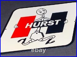Vintage Hurst Floor Shifter Metal Advertising 11 Car Shop Sign Gasser Gas Oil