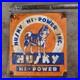 Vintage Husky Hi Power Old Us Gasoline Oil Gas Pump Enamel Porcelain Sign