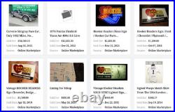 Vintage I Love My Hooker Headers Hot Rod Speed Porcelain Metal Gasoline Oil Sign