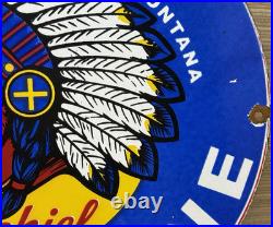 Vintage Idaho Gasoline Porcelain Sign, Gas Station, Pump Plate, Motor Oil