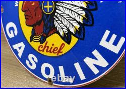 Vintage Idaho Gasoline Porcelain Sign, Gas Station, Pump Plate, Motor Oil