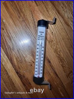 Vintage Illinois Oil Products Thermometer Rock Island Advertisement Hanging