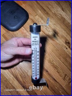 Vintage Illinois Oil Products Thermometer Rock Island Advertisement Hanging