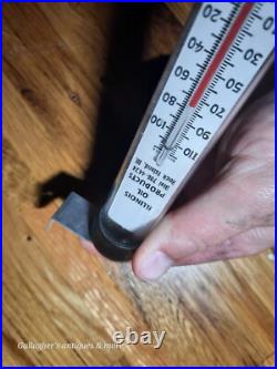 Vintage Illinois Oil Products Thermometer Rock Island Advertisement Hanging