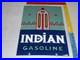 Vintage Indian Gasoline 18 Porcelain Metal Motorcycle Gas & Oil Pump Plate Sign