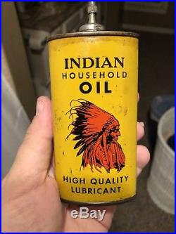 Vintage Indian Lead Top Household Handy Oiler Gas Oil Can