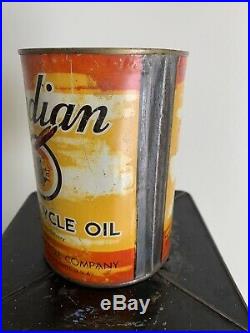 Vintage Indian Motorcycle 1 Quart Oil Can Springfield Mass Scout Chief Prince