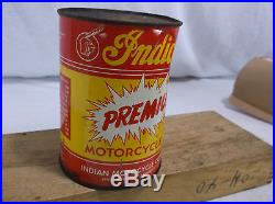 Vintage Indian Motorcycle Company 1 Quart Metal Oil Can NOS Never Opened Full