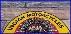 Vintage Indian Motorcycle Porcelain Service Station Gas Oil American Bike Sign