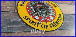 Vintage Indian Motorcycle Porcelain Service Station Gas Oil American Bike Sign