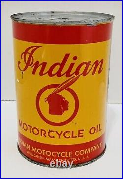 Vintage Indian Motorcycle Quart Oil Can, Full