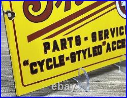 Vintage Indian Motorcycles Porcelain Sign, Dealership, Motor Bike Harley Gas Oil