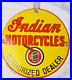 Vintage Indian Motorcycles Porcelain Sign Pump Plate Gas Station Oil