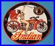 Vintage Indian Motorcycles Sign Porcelain Gas Pump Service Station Sign