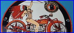 Vintage Indian Motorcycles Sign Porcelain Gas Pump Service Station Sign