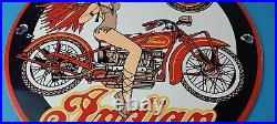 Vintage Indian Motorcycles Sign Porcelain Gas Pump Service Station Sign