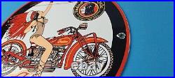 Vintage Indian Motorcycles Sign Porcelain Gas Pump Service Station Sign