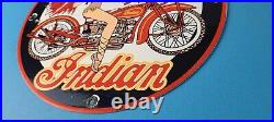 Vintage Indian Motorcycles Sign Porcelain Gas Pump Service Station Sign