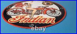 Vintage Indian Motorcycles Sign Porcelain Gas Pump Service Station Sign