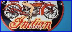 Vintage Indian Motorcycles Sign Porcelain Gas Pump Service Station Sign