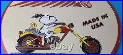 Vintage Indian Motorcycles Sign Snoopy Biker Sign Gas Pump Porcelain Sign