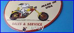 Vintage Indian Motorcycles Sign Snoopy Biker Sign Gas Pump Porcelain Sign