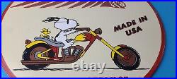 Vintage Indian Motorcycles Sign Snoopy Biker Sign Gas Pump Porcelain Sign