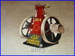 Vintage International Harvester Hit+ Miss Engine 8 Porcelain Metal Gas Oil Sign