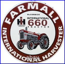 Vintage International Harvester Porcelain Dealer Sign Gasoline Gas Oil Tractor