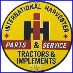 Vintage International Harvester Porcelain Dealer Sign Gasoline Gas Oil Tractor