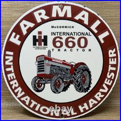 Vintage International Harvester Porcelain Dealer Sign Gasoline Gas Oil Tractor