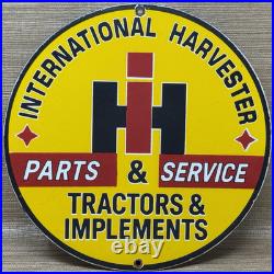 Vintage International Harvester Porcelain Dealer Sign Gasoline Gas Oil Tractor