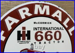 Vintage International Harvester Porcelain Dealer Sign Gasoline Gas Oil Tractor