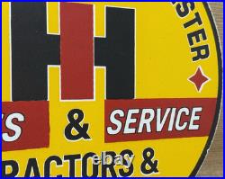Vintage International Harvester Porcelain Dealer Sign Gasoline Gas Oil Tractor