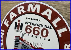 Vintage International Harvester Porcelain Dealer Sign Gasoline Gas Oil Tractor