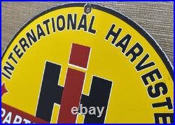 Vintage International Harvester Porcelain Dealer Sign Gasoline Gas Oil Tractor