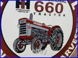 Vintage International Harvester Porcelain Dealer Sign Gasoline Gas Oil Tractor