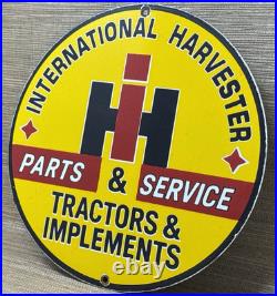Vintage International Harvester Porcelain Dealer Sign Gasoline Gas Oil Tractor